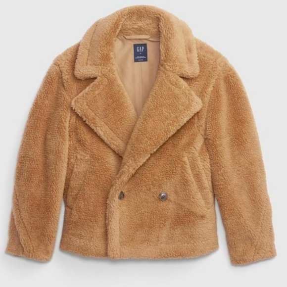 NWT GAP Sherpa Moto Jacket XS Tan - Picture 14 of 14